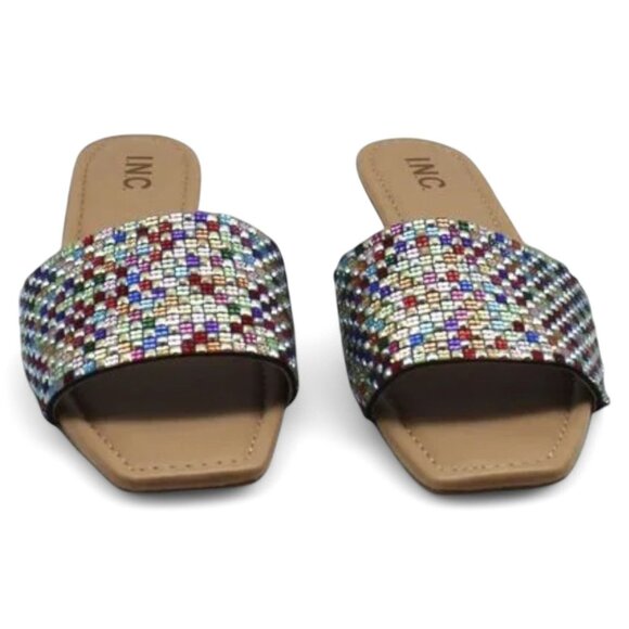 INC Womens Nataliah Embellished Square Toe Slide Sandals - Picture 2 of 6